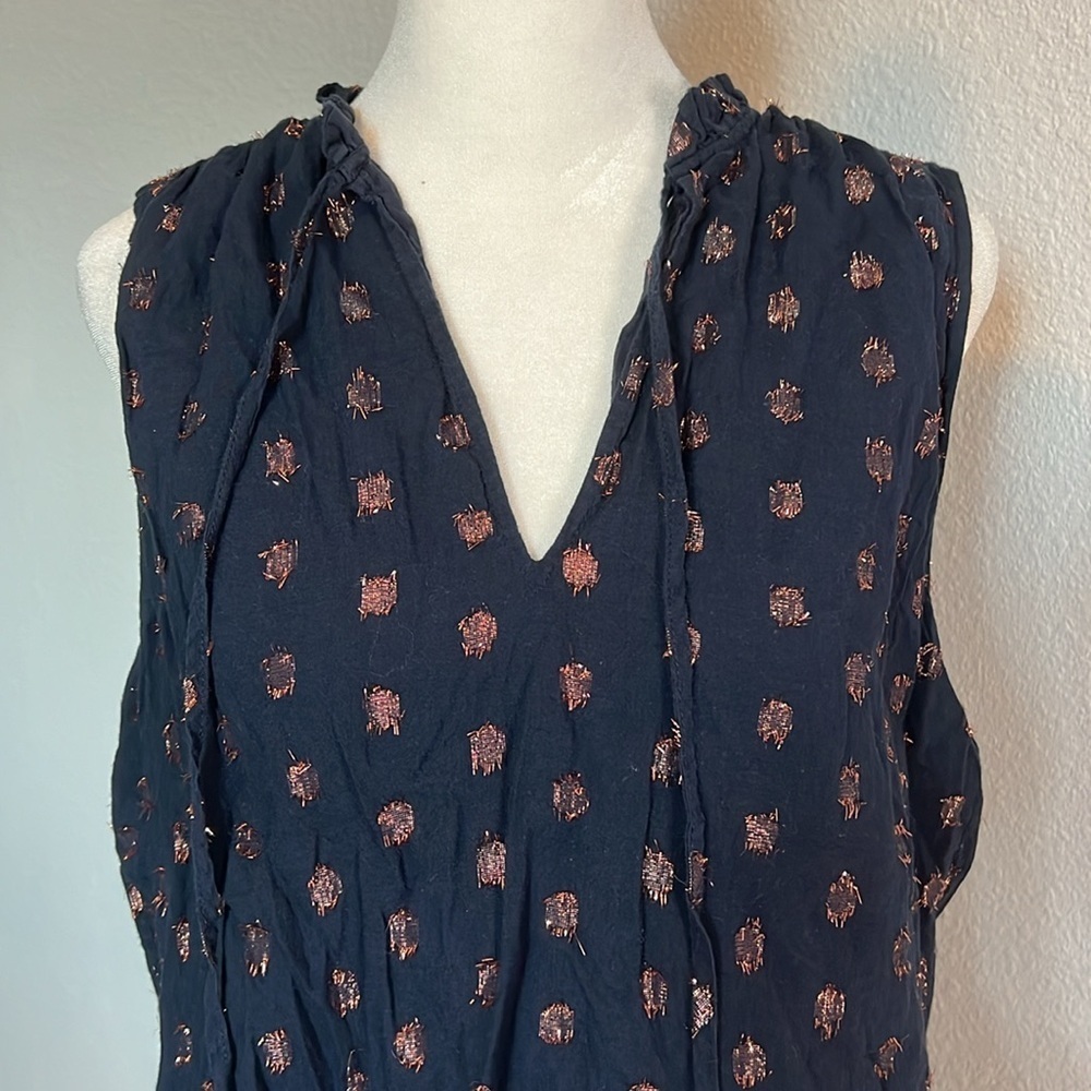 JCrew Factory Metallic Peplum Blouse Size Medium